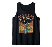 Big Bend National Park Texas Retro Night Desert Canyon Scene Tank Top