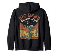 Big Bend National Park Texas Retro Night Desert Canyon Scene Zip Hoodie