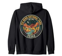 Big Bend National Park Texas Vintage Night Yucca Desert Badg Zip Hoodie