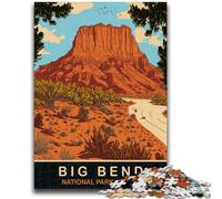 Big Bend Texas Jigsaws 1000 Pieces for Teenagers,for Educational Game Challenge Toy for Is Ideal As A Gift for The Whole Family (38x26cm)