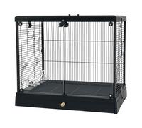 Big Bird Cage, Bird Cages for Cockatiels, Double Doors, with Skylight, Convenient for Interaction, for Lovebirds, Canaries, Parakeets(Black)