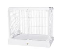 Big Bird Cage, Bird Cages for Cockatiels, Double Doors, with Skylight, Convenient for Interaction, for Lovebirds, Canaries, Parakeets(White)