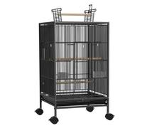 Big Bird Cage, Bird Cages, with Skylight Design and Removable Pulleys, for Cockatiels, Sun Parrots, Green Cheeked Conures, Turtle Doves(Black,18 * 18 * 30in)