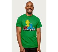 Big Bird Elmo And Cookie Monster Sesame Street T-Shirt Sesame Street Light Green XL