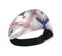 Big Bird Red Lines no Slip Sports Headbands for Women Stretchy Sweaty Bands for Gym Hiking Volleyball Hiking