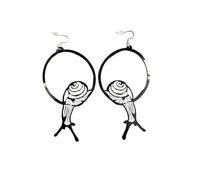 Big Black Acrylic Dangle Earrings Cute Snail Drop Earrings Asymmetric Funny Lovely Animal Earrings