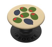 BIG BLACK AND GREEN OLIVES Mediterranean Martini Fun Food PopSockets Adhesive PopGrip
