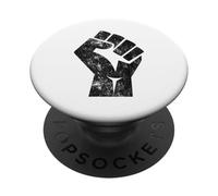 Big Black Raised Fist Salute of Unity Solidarity Resistance PopSockets Adhesive PopGrip