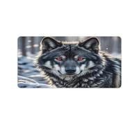 Big Black Wolf with Red Eyes Desk Mat Anti-Slip Big Mousepad Keyboard Pad Mouse Mat for Computer Extended Mouse Pad for Gaming Desk Blotter Waterproof Writing Pads for Office and Home