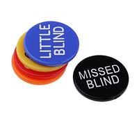 BIG BLIND LITTLE BLIND MISSED BLIND KILL RESERVED Dealer Buttons Casino Set
