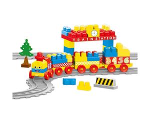 Big Blocks Train 89 Pieces Toddler Dolu Filled Kids Building Stack Multi Colour