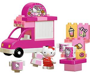 BIG-Bloxx Hello Kitty Ice Cream Car Building Block Set with 26 Pieces Including 1 Hello Kitty Toy Figure, Built-in with Well-known Tiles for Children from 1.5 Years
