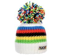 Big Bobble Hats Kids UCI White Rainbow Stripes