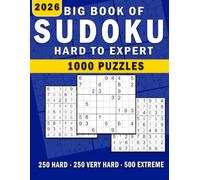 Big Book Of Sudoku: 1000 Puzzles Hard to Expert Level | Sudoku Puzzles Book for adults | Huge collection of 1000 Sudokus and solutions | several Challenges for your Brain | Beautifull Blue cover.