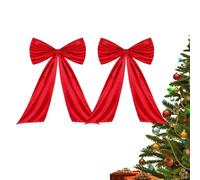 Big Bow Christmas Decorations, 2 Pack Large Black Bow Wall Decoration, Fade-Resistant Christmas Tree Topper Includes Straps For Door Walls Window Birthday Party Wedding Background