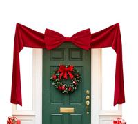 Big Bow for Christmas Tree Red Wreath Ornaments with Long Streamers | 19.7x70.9 Inches Giant Christmas Bow for Home Living Room Front Door Window Wall Outdoor Porch Holiday Party