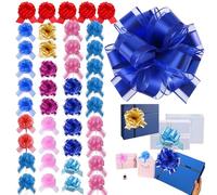 Big Bow for Present: 40PCS Bows for Gift Wrapping 6IN Mix Colour Pull Ribbon Bow for Holiday Party Wedding Birthday Easter Christmas Decorate gift wrap (40P)