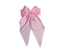 Big Bow Hair Clips with Long Silky Satin, Large Bowknot Hairpin French Hair Clips, Soft Hair Barrettes Accessories Elegant Long Tail French Ribbon Big Hair Clip for Girls and Women (D, One Size)