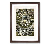Big Box Art 16th Century Pattern by Albert Racinet Framed Wall Art Picture Print Ready to Hang, Walnut A2 (62 x 45 cm)