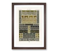 Big Box Art 16th Century Patterns by Albert Racinet Framed Wall Art Picture Print Ready to Hang, Walnut A2 (62 x 45 cm)