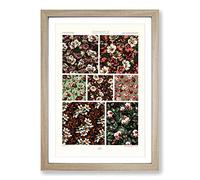 Big Box Art 19th Century Floral Patterns by Albert Racinet Framed Wall Art Picture Print Ready to Hang, Oak A2 (62 x 45 cm)