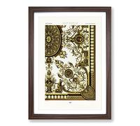 Big Box Art A 17th Century Scroll Pattern by Albert Racinet Framed Wall Art Picture Print Ready to Hang, Walnut A2 (62 x 45 cm)