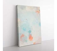 Big Box Art A Breath of Colour in Abstract Canvas Wall Art Print Ready to Hang Picture, 76 x 50 cm (30 x 20 Inch), White, Grey, Blue, Pink