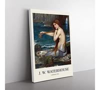 Big Box Art A Mermaid Vol.1 John William Waterhouse Canvas Wall Art Print Ready to Hang Picture, 76 x 50 cm (30 x 20 Inch), Exhibition