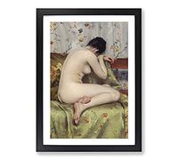 Big Box Art A Modern Magdalen by William Merritt Chase Framed Wall Art Picture Print Ready to Hang, Black A2 (62 x 45 cm)