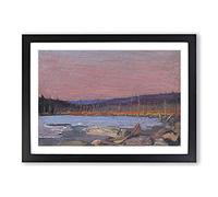 Big Box Art A Northern Lake by Tom Thomson Framed Wall Art Picture Print Ready to Hang, Black A2 (62 x 45 cm)