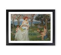 Big Box Art A Song of Springtime by John William Waterhouse Framed Wall Art Picture Print Ready to Hang, Black A2 (62 x 45 cm)