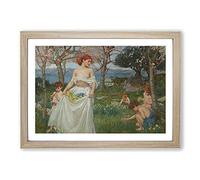 Big Box Art A Song of Springtime by John William Waterhouse Framed Wall Art Picture Print Ready to Hang, Oak A2 (62 x 45 cm)