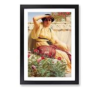 Big Box Art A Tryst by John William Godward Framed Wall Art Picture Print Ready to Hang, Black A2 (62 x 45 cm)