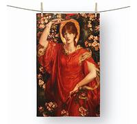 Big Box Art A Vision Of Fiammetta by Dante Gabriel Rossetti - 100% Cotton (72 x 44 cm) Kitchen Tea Towel, Dish Cloth for Drying, Cleaning and Washing - Absorbent and Quick Drying