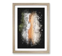 Big Box Art Aberdeen Beach in Scotland Paint Splash Framed Wall Art Picture Print Ready to Hang, Oak A2 (62 x 45 cm)