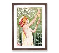 Big Box Art Absinthe by Henri Privat-Livemont Framed Wall Art Picture Print Ready to Hang, Walnut A2 (62 x 45 cm)