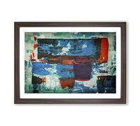 Big Box Art Abstract Painting Vol.147 by S.Johnson Framed Wall Art Picture Print Ready to Hang, Walnut A2 (62 x 45 cm)