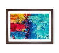 Big Box Art Abstract Painting Vol.168 by S.Johnson Framed Wall Art Picture Print Ready to Hang, Walnut A2 (62 x 45 cm)