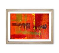 Big Box Art Abstract Painting Vol.200 by S.Johnson Framed Wall Art Picture Print Ready to Hang, Oak A2 (62 x 45 cm)