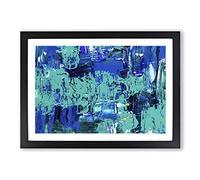 Big Box Art Abstract Painting Vol.228 by S.Johnson Framed Wall Art Picture Print Ready to Hang, Black A2 (62 x 45 cm)