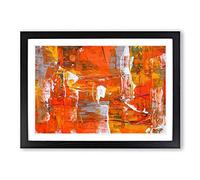 Big Box Art Abstract Painting Vol.252 by S.Johnson Framed Wall Art Picture Print Ready to Hang, Black A2 (62 x 45 cm)