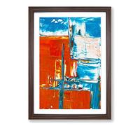 Big Box Art Abstract Painting Vol.332 by S.Johnson Framed Wall Art Picture Print Ready to Hang, Walnut A2 (62 x 45 cm)