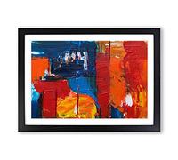 Big Box Art Abstract Painting Vol.334 by S.Johnson Framed Wall Art Picture Print Ready to Hang, Black A2 (62 x 45 cm)