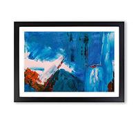 Big Box Art Abstract Painting Vol.359 by S.Johnson Framed Wall Art Picture Print Ready to Hang, Black A2 (62 x 45 cm)