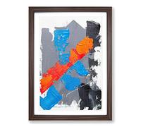 Big Box Art Abstract Painting Vol.365 by S.Johnson Framed Wall Art Picture Print Ready to Hang, Walnut A2 (62 x 45 cm)