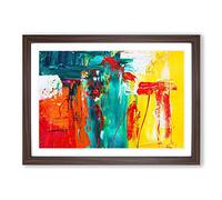 Big Box Art Abstract Painting Vol.421 by S.Johnson Framed Wall Art Picture Print Ready to Hang, Walnut A2 (62 x 45 cm)