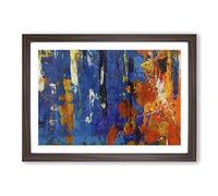 Big Box Art Abstract Painting Vol.470 by S.Johnson Framed Wall Art Picture Print Ready to Hang, Walnut A2 (62 x 45 cm)