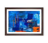 Big Box Art Abstract Painting Vol.473 by S.Johnson Framed Wall Art Picture Print Ready to Hang, Walnut A2 (62 x 45 cm)