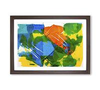 Big Box Art Abstract Painting Vol.476 by S.Johnson Framed Wall Art Picture Print Ready to Hang, Walnut A2 (62 x 45 cm)