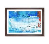 Big Box Art Abstract Painting Vol.480 by S.Johnson Framed Wall Art Picture Print Ready to Hang, Walnut A2 (62 x 45 cm)